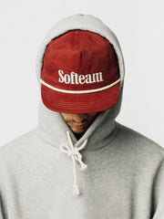 딥 레드 Softeam 자수 플랫 브림 캡