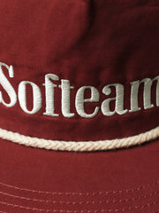 딥 레드 Softeam 자수 플랫 브림 캡